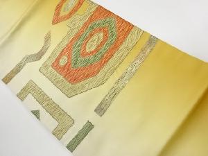 リサイクル　ふくれ織抽象模様織出し名古屋帯